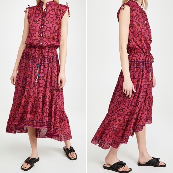 Floral Midi Dress in Pink and Purple - Picture 8 of 8